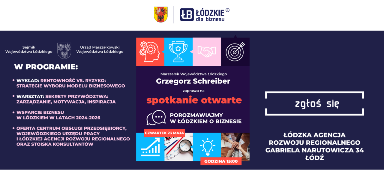 Spotkanie „Porozmawiajmy W Łódzkiem – O Biznesie” – Łódź 23.05.2024